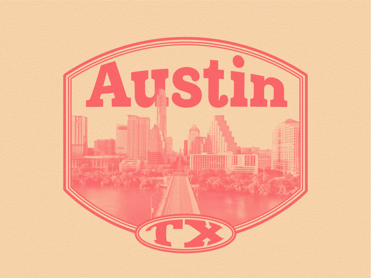 Austin Destination Ink Postcard